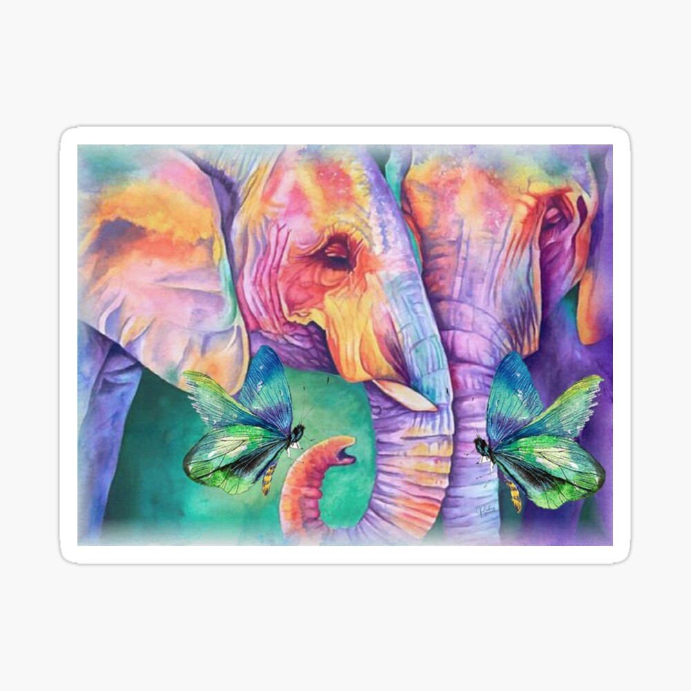 Colorful elephant painting, Orange butterfly, In a world where you can -  Wayrumble