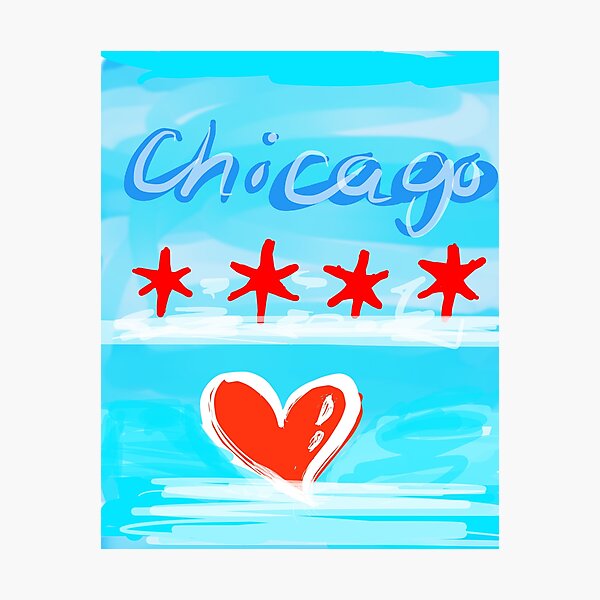 Item preview, Chicago Flag & Heart designed and sold by Grafititee.