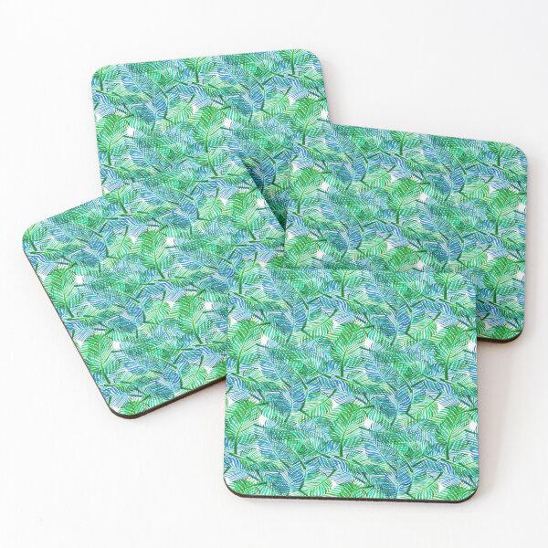 Item preview, Green Blue Overlapping Tropical leaves designed and sold by Maitri-Sanghvi1.