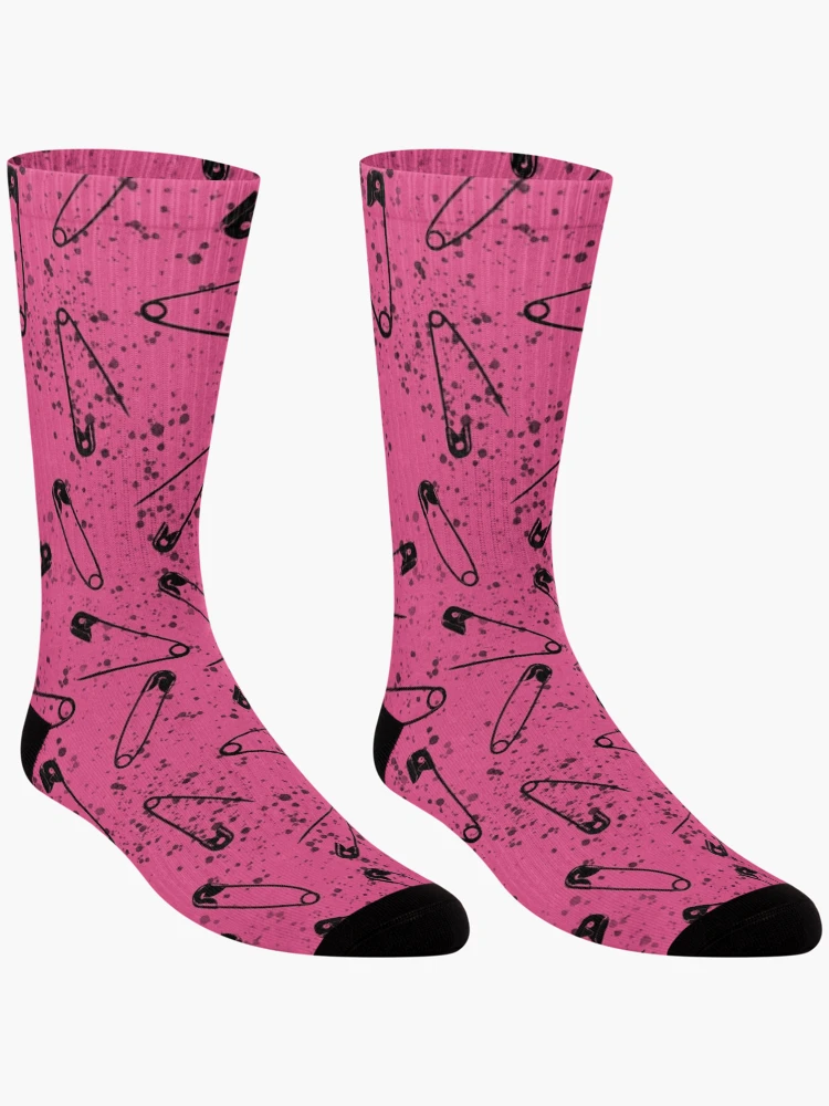 Thumbnail 3 of 5, Socks, Pink punk designed and sold by pixiepatterns.