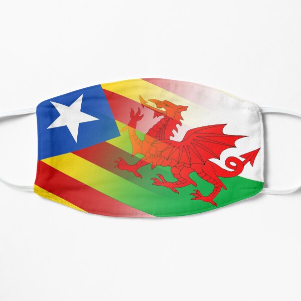 Galés catalán independencia solidaridad banderas mezcladas Mascarilla plana