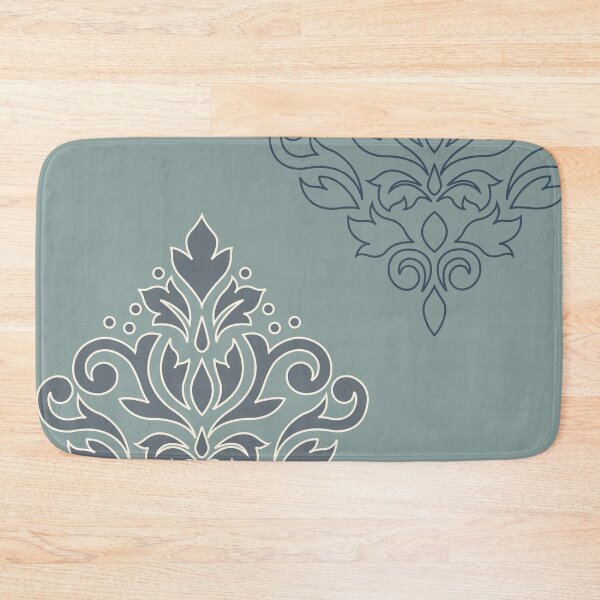 Item preview, Scroll Damask Art I (outline) Cream Blues Teal designed and sold by NataliePaskell.
