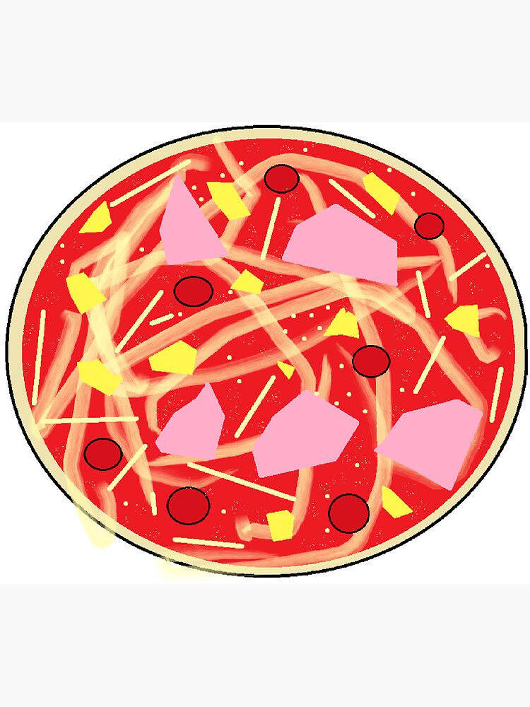 "four cheese pizza " Sticker for Sale by green-banana | Redbubble