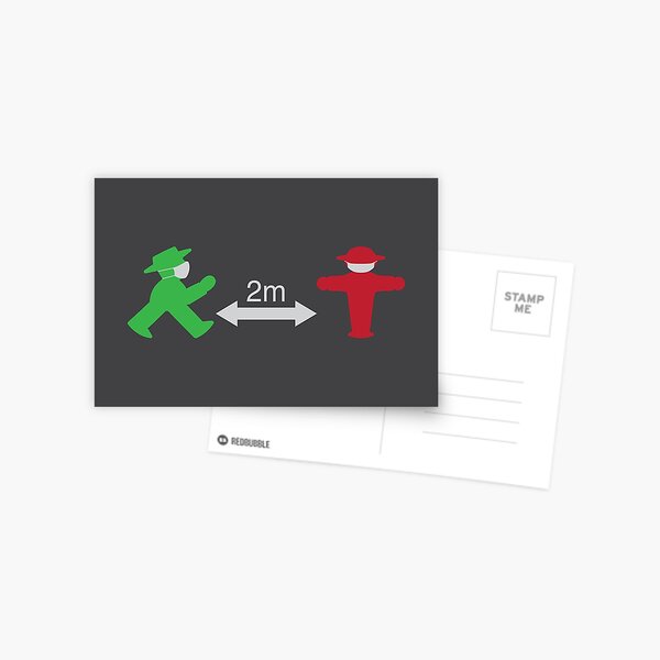 ampelmannchen with mask Postcard
