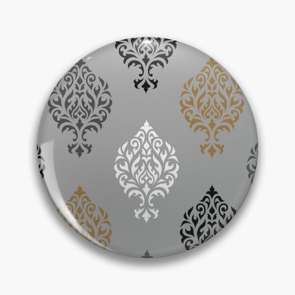 Item preview, Orna Damask Art I BW Grays Gold designed and sold by NataliePaskell.