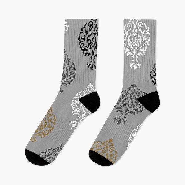 Item preview, Orna Damask Art I BW Grays Gold designed and sold by NataliePaskell.