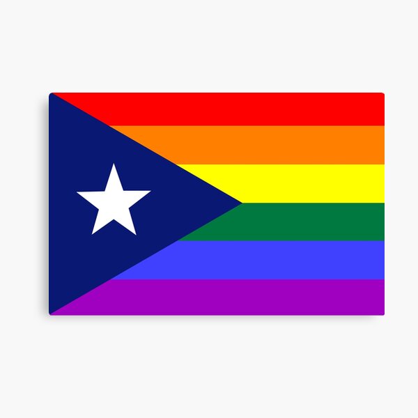 Puerto Rican Rainbow Pride Flag Canvas Print
