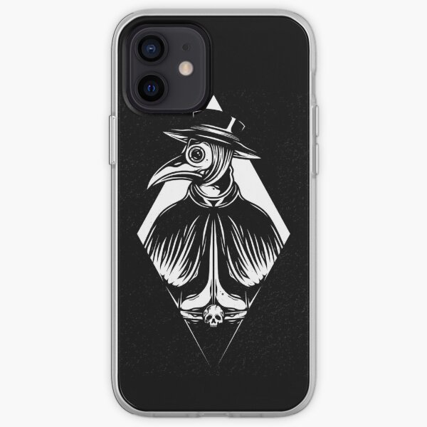 Plague Doctor Black And White Diamond iPhone Soft Case