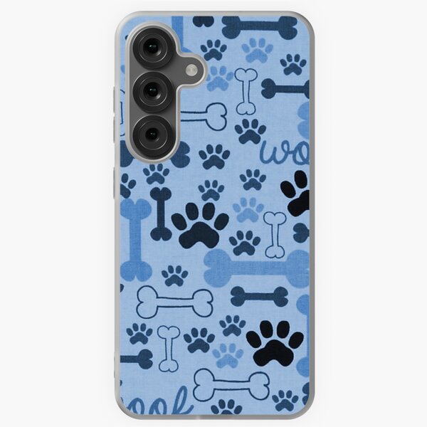 Item preview, Blue Dog Bones and Paw Prints Pattern designed and sold by cabgodfrey.