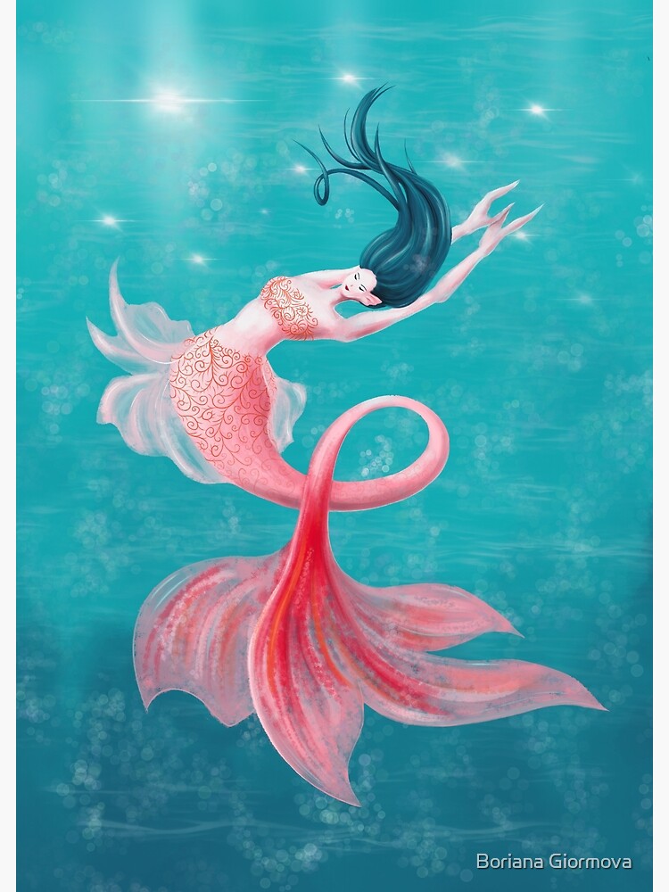 Gothic Mermaid Dark Fantasy Sea Creature Sticker by Boriana