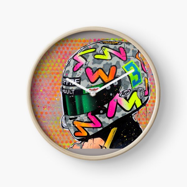 Daniel Ricciardo 2020 - Renault F1 graffiti painting by DRAutoArt Clock