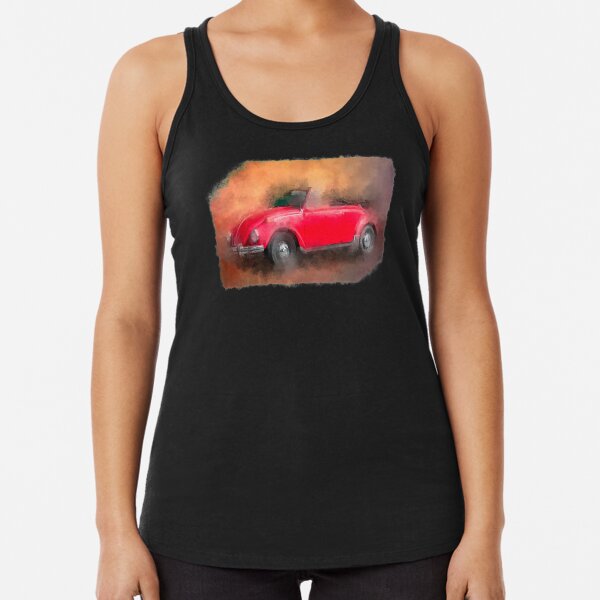 wunderschöner roter Oldtimer Käfer auf Textur Racerback Tank Top