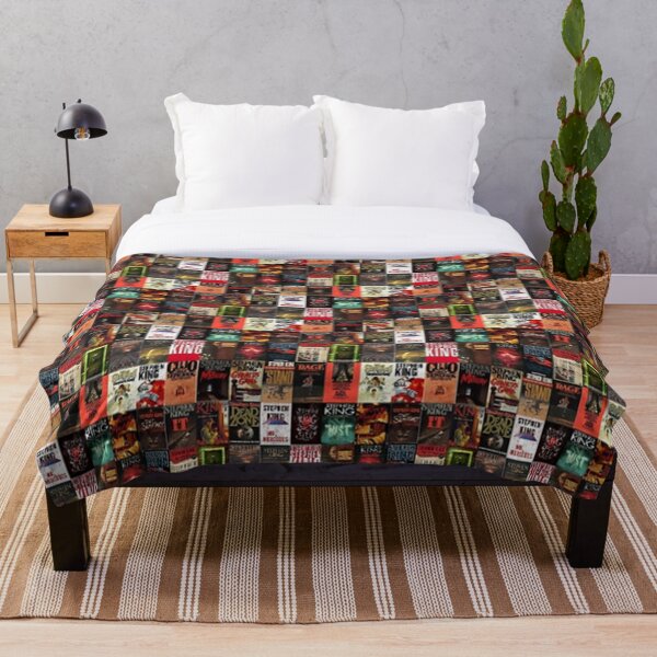 Stephen King Book Cover Collage Throw Blanket