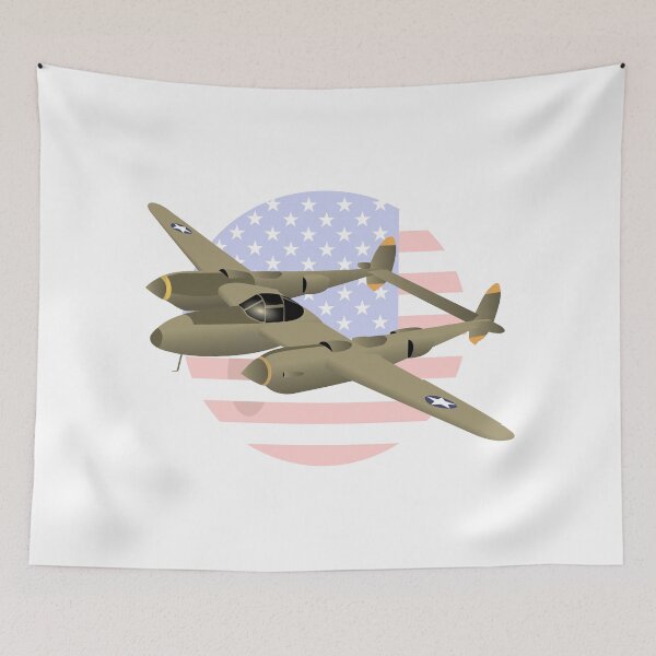 Item preview, WW2 P-38 Lightning Airplane with US Flag designed and sold by NorseTech.