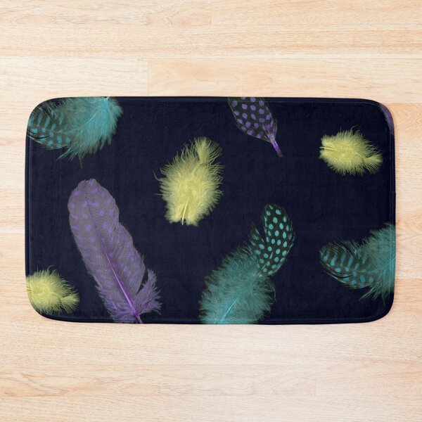 Item preview, Feathers with dots blue green turquoise purple yellow designed and sold by ChrissiCreation.