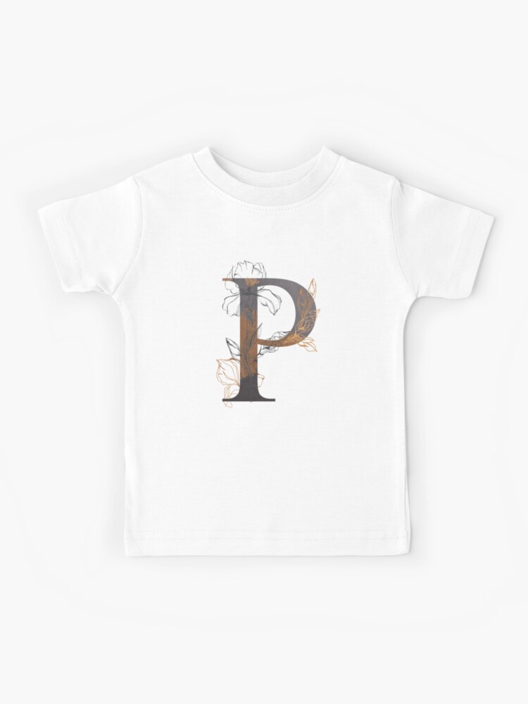 Letter P Watercolor of Floral Monogram' Men's Vintage T-Shirt