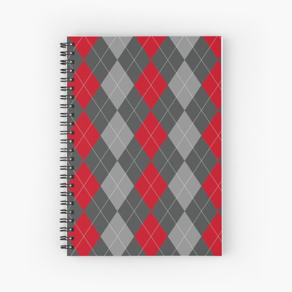Argyle in grey and red Spiral Notebook
