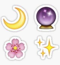 Emoji Aufkleber - Crescent, Blume, Crystal Ball & Sparkles Sticker