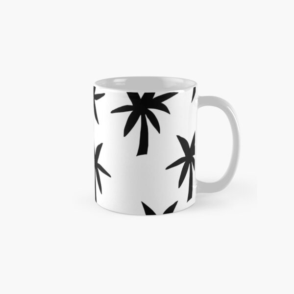 Black Palms on White Classic Mug