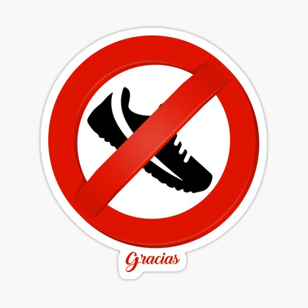 No Shoes Gracias Sticker
