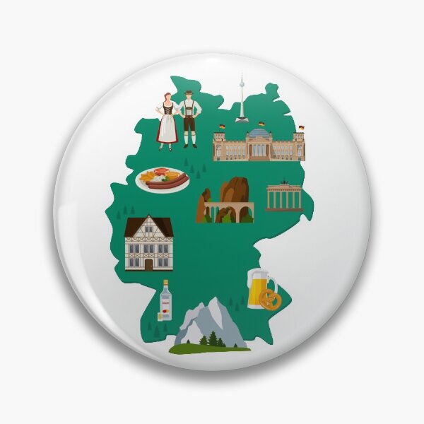 Item preview, Germany Map with German Stereotypes designed and sold by mattpanta.