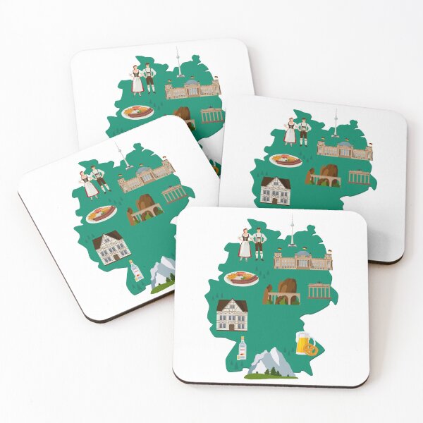 Item preview, Germany Map with German Stereotypes designed and sold by mattpanta.