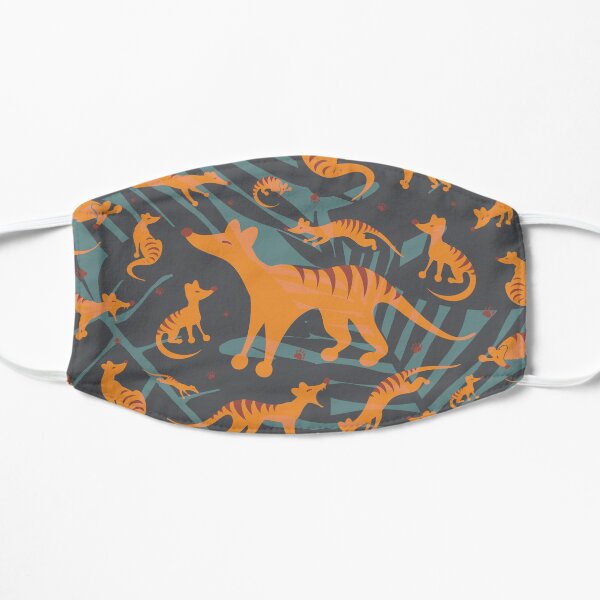Salted Caramel Tasmanian Tigers Jungle Pattern Flat Mask