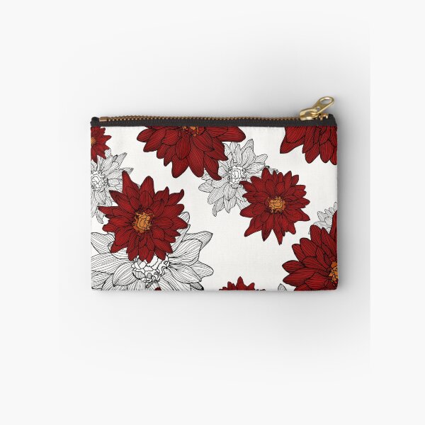Aperçu de l'œuvre Design Dahlia rouge et blanc créée et vendue par pocketsofnature.