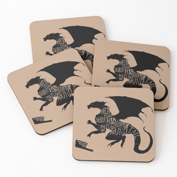 Item preview, Adventurous Butchery Cuts - Fantasy Dragon Craft Butchery Diagram designed and sold by FishWithATopHat.