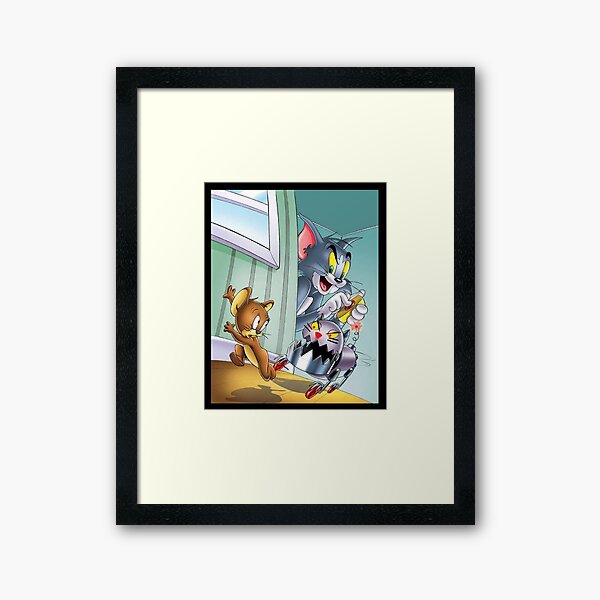 Tom and jerry playing Framed Art Print