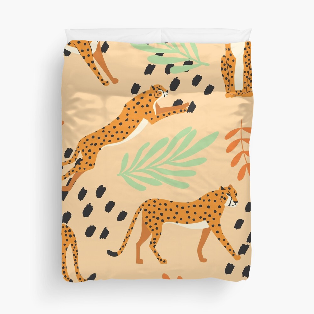 Cheetahs pattern beige Duvet Cover