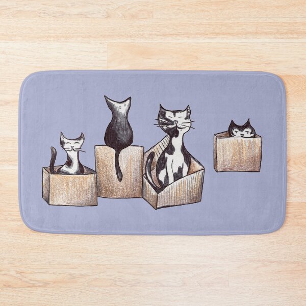 Item preview, Black and White Cats in a Box Drawing  designed and sold by Michelebuttons.