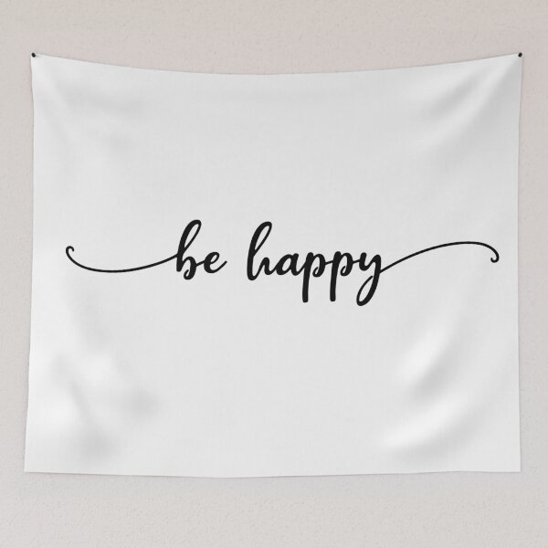 Item preview, Be Happy Minimal Tapestry  designed and sold by GlowinUp Shop.
