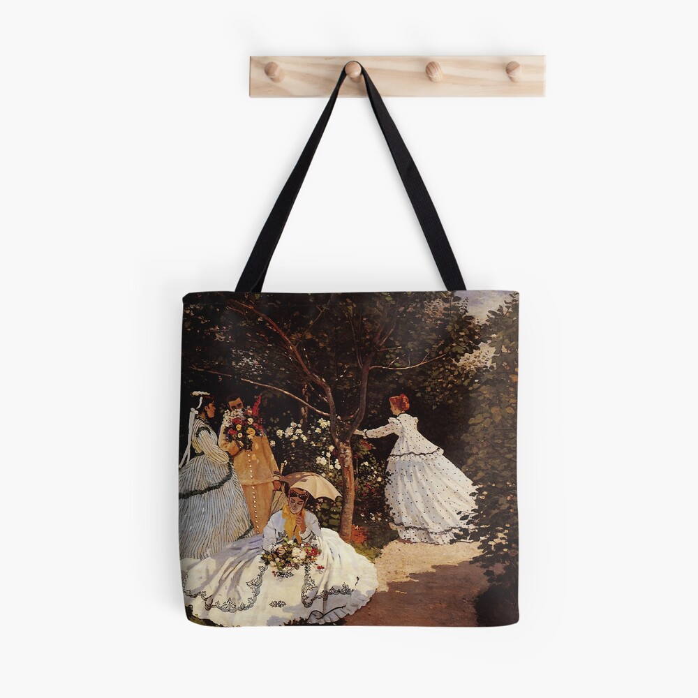 Monet Canvas Tote Bag with Internal Pocket with Zipper - Featuring