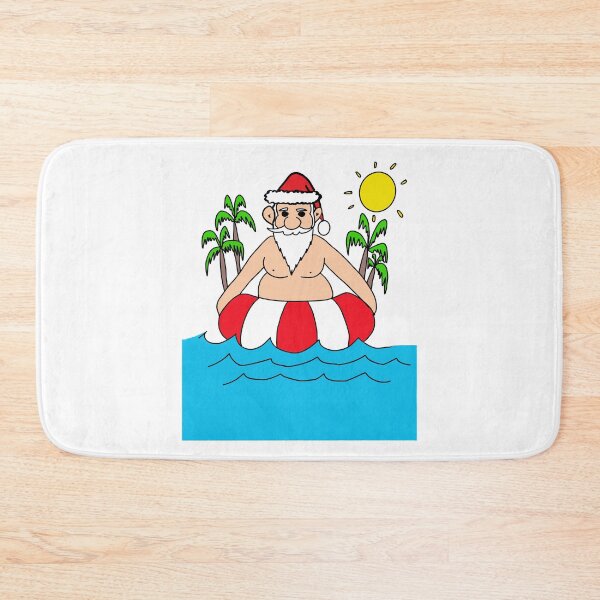 Item preview, Santa Claus Christmas Summer Beach Palms designed and sold by Rustic Valley Studio.