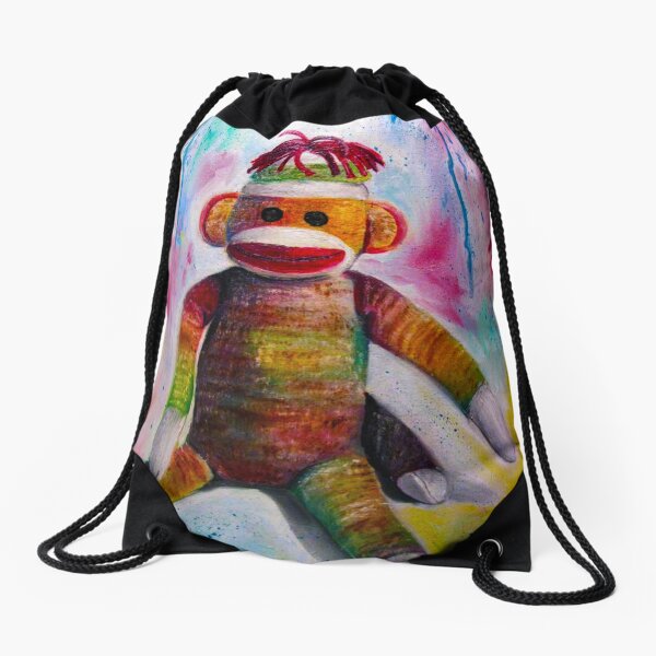 Sock Monkey Drawstring Bag