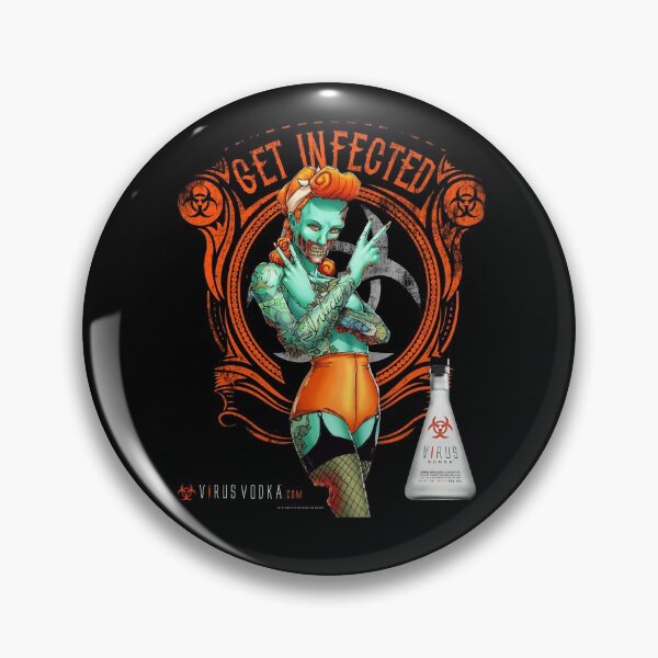 Item preview, The Official Virus Vodka Zombie Pinup Girl designed and sold by crayon33.