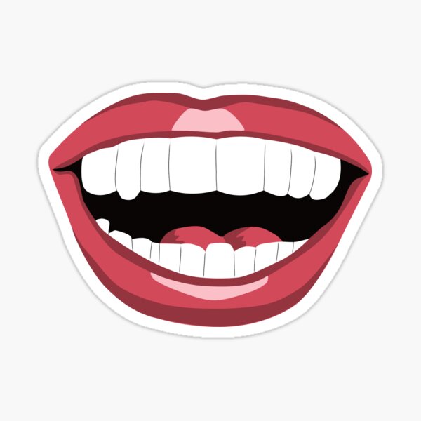 "SMILING MOUTH" Sticker by QuirkyTease Redbubble