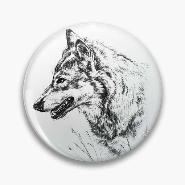 Item preview, Timberwolf Profile Portrait Black and White designed and sold by Rebecca Latham.