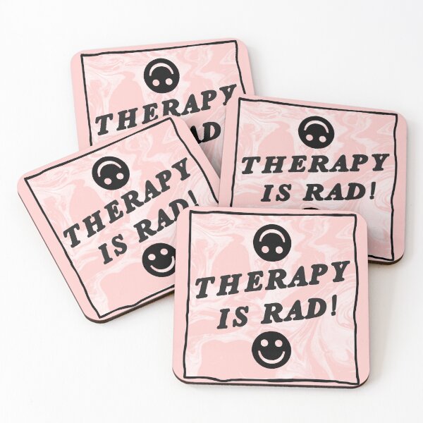 Item preview, therapy is rad | pink | mental health / self care designed and sold by craftordiy.art.