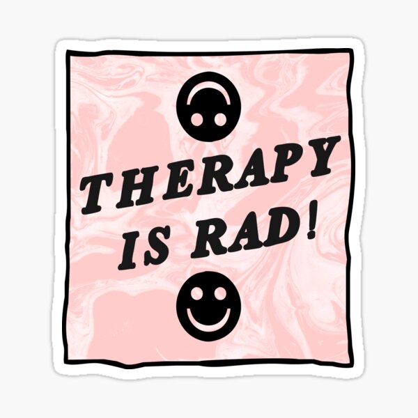 Item preview, therapy is rad | pink | mental health / self care designed and sold by craftordiy.art.