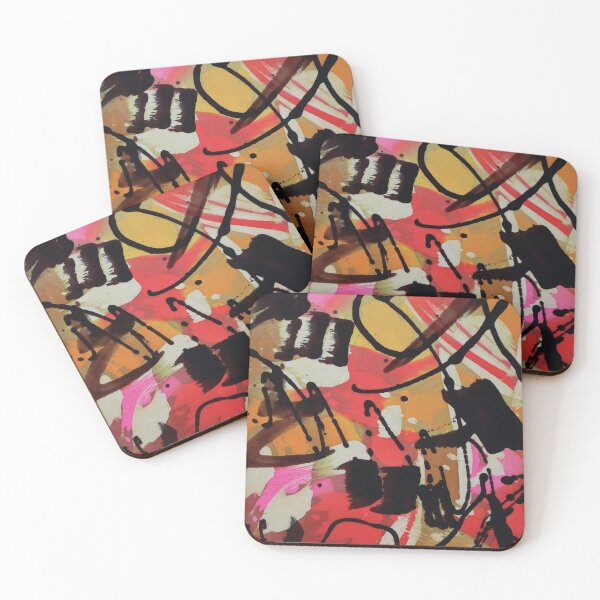 Item preview, Loose Brushy Abstract in Red, Gold, Brown designed and sold by Leslie Rogers Todder.