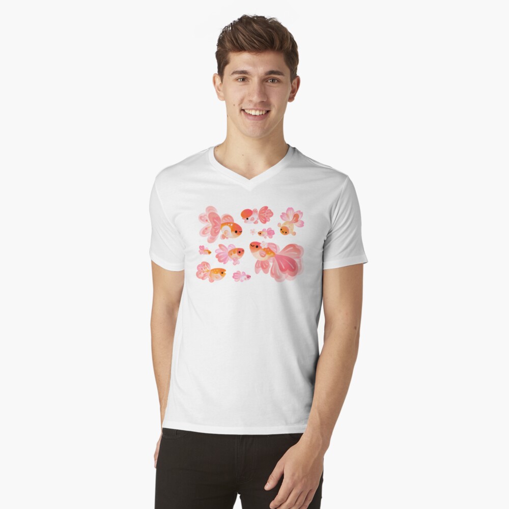 Vista previa del artículo con la obra «Camiseta de cuello en V», diseñado y vendido por pikaole.