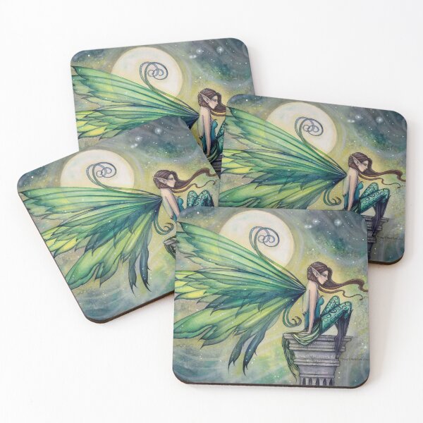 Item preview, Aquamarine Fairy and Moon Celestial Fantasy Art designed and sold by Molly  Harrison.