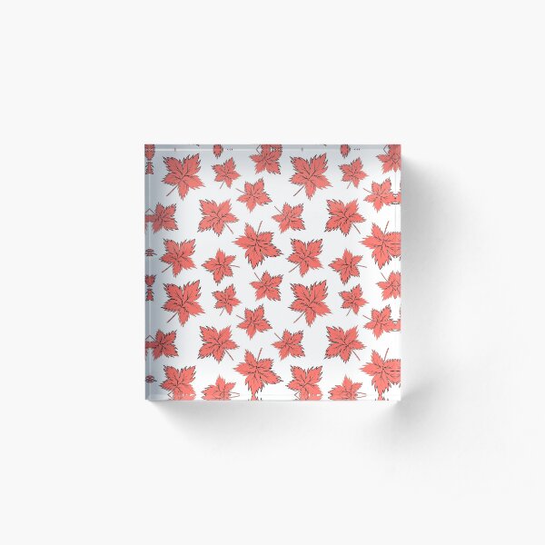 Maple leaves red Acrylic Block