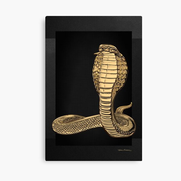 Item preview, Gold King Cobra on Black Canvas designed and sold by Serge Averbukh Art Studio.