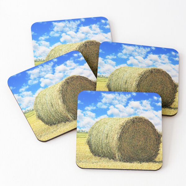 Item preview, Hay bale on stubble field against cloudy sky taken closeup. designed and sold by IaroslavB.
