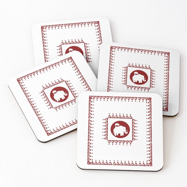 Item preview, Indian art of an elephant in two square border neck gator, face mask designed and sold by DukeDoctor.
