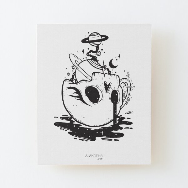 the time has come to have a coffee Wood Mounted Print