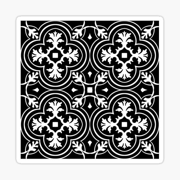 "Monochromatic Victorian Era Tile" Sticker for Sale by lellamars